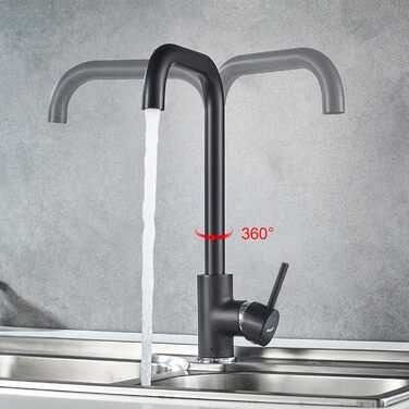 Кухонний змішувач IBERGRIF M22105A, одноlever, матовий чорний, для кухні