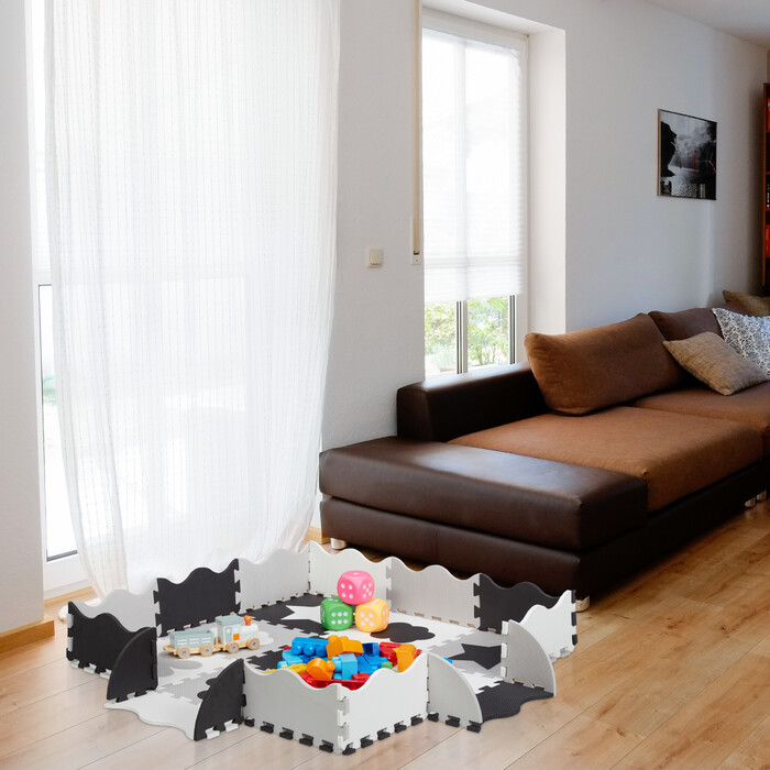Relaxdays 34-piece puzzle playmat with border and motifs