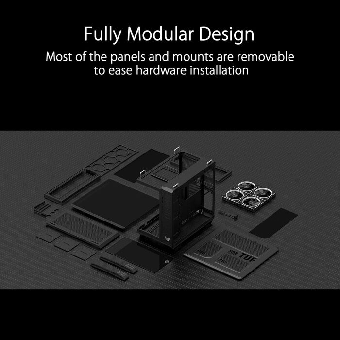 Корпус для ПК ASUS TUF GAMING GT502 Horizon TG ARGB Black - двокамерний, з 4 RGB вентиляторами, USB Type-C, чорний