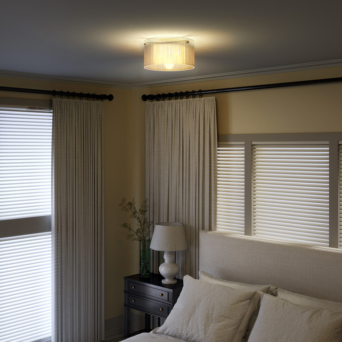 HOMCOM Flush Mount Ceiling Light with Acrylic Shade and Metal Frame, Compatible with Halogen and LED Bulbs