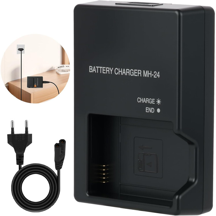 Зарядний пристрій MH-24 для акумуляторів EN-EL14/EN-EL14A (Nikon D3100, D3200, D3300, D3400, D3500, D5100, D5200, D5300, D5500, D5600, P7000, P7100, P7700, P7800)