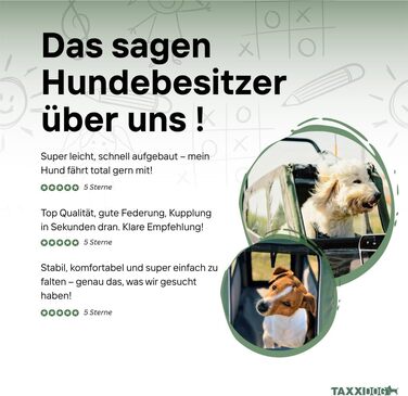 Фahrradanhänger TAXXI Dog M для собак до 40 кг - стабільний, з двома входами, сіткою, відбивачами, з'єднувачем, складаний, водостійкий