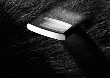 KEUCO Metal Soap Dish, Chrome Polished with Genuine Crystal Bowl, Crystal Glass Clear, for Bathroom, Shower, Kitchen, Wall Mounting, Soap Dish, Soap Holder, Elegance
