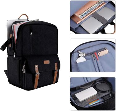 MOSISO Рюкзак для камери 17.3 дюйма, DSLR/SLR/Беззеркальна камера, відділення для ноутбука, вбудована фотосумка, USB-порт для зарядки, дощовик, сумісний з Canon/Nikon/Sony, чорний