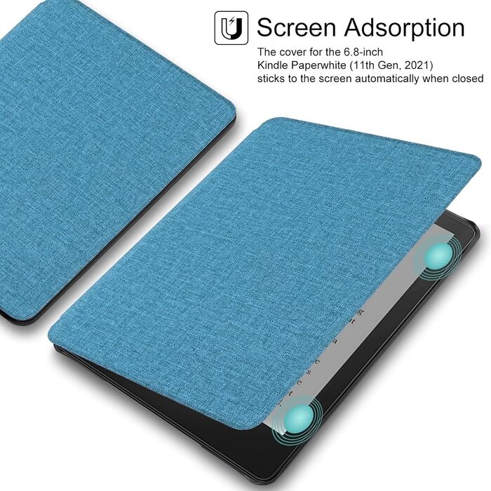 Чохол WALNEW для Kindle Paperwhite 11-го покоління (6.8 дюймів), синій, з функцією авто-сон/пробудження