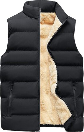 Чоловіча флісова жилетка з утеплювачем, тепла ізольована стельтова жилетка, зимова жилетка-bodywarmer для чоловіків, софтшеллова жилетка для активного відпочинку, туризму та походів, терможилетка з блискавкою, колір: чорний