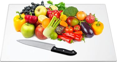 Акрилова дошка для нарізання з бортиком 40x30 см, велика прозора, нековзка, альтернатива склу, подарунок для кухні