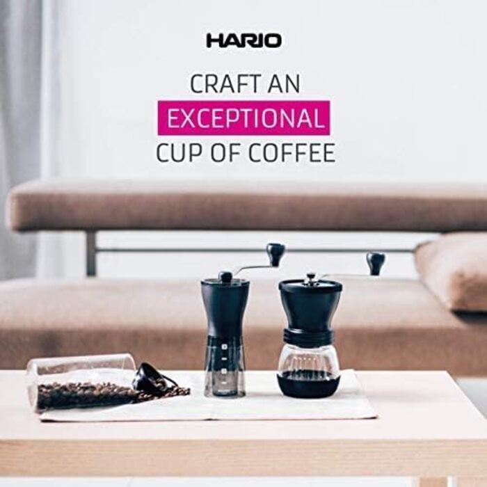 Кавомолка Hario Mini Slim Plus чорна, ручна, компактна