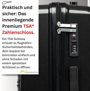 Чорний великий валіза-тролі з TSA замком, 100 літрів, з жорсткою оболонкою, SET