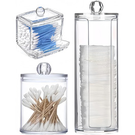 Організатор для косметики MIGUIWOR (3 шт.) - ватний диск, ватяні палички, прозорий