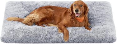 Ліжко для собак Feandrea з м'яким лежаком, плюшеве, 65x45 см, машинне прання, багатофункціональне, Ombré-Grey PGW200G01