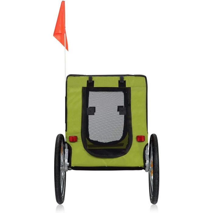 Фарм-причіп Zoomundo для собак: зелений/чорний, срібляста рама