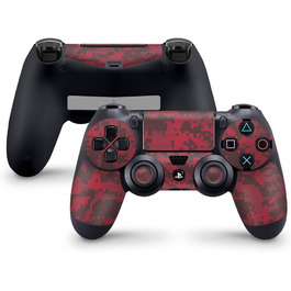 Декоративна плівка-стікер Skins4u для контролера Sony Playstation 4 (PS4), цифровий камуфляж Blood Camo