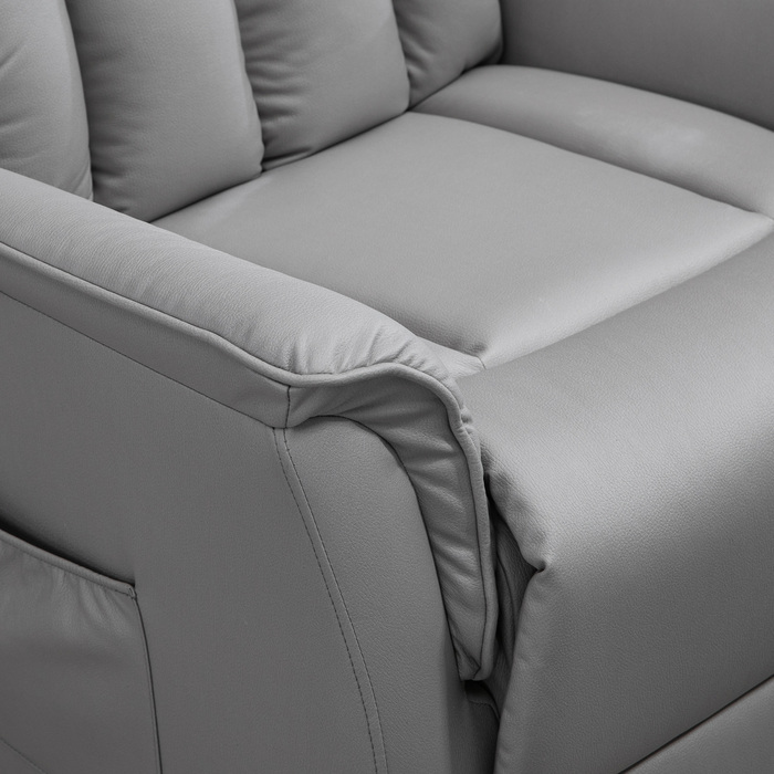 HOMCOM electric lift chair, upholstered recliner with lift assist and reclining function, TV chair with remote control