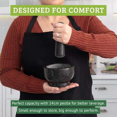 Гранітний ступка з товкачиком – ступка з товкачиком з граніту, Ø 16 см, об'єм 500 мл