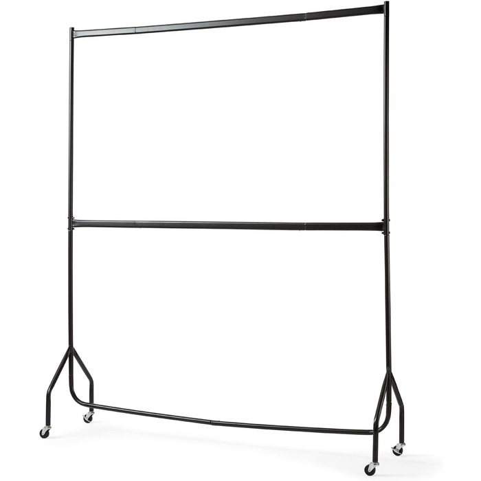 Direct Online Houseware House of Home Extra Robust Clothes Rack with 2 Levels, 2.14 m H x 1.83 m L, in Black – Clothes Rail for Bedroom, Double Clothes Rail, High-Quality Hanging Storage