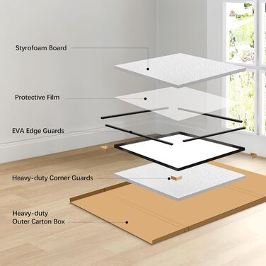 Дзеркало настінне прямокутне без рами 75x75 см, для ванної, спальні, вітальні, чорне
