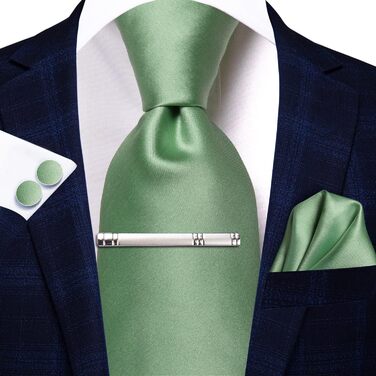 Набір краваток для чоловіків Hi-Tie: рожевий, блакитний, чорний (4 шт.) з кишеньковим хустиною та краватковою застібкою