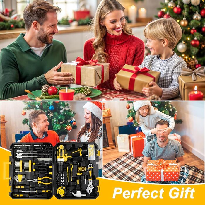 Набір інструментів TLGREEN 138-tlg з акумуляторним шуруповертом 12V для ремонту та DIY, акумуляторний інструмент для дому