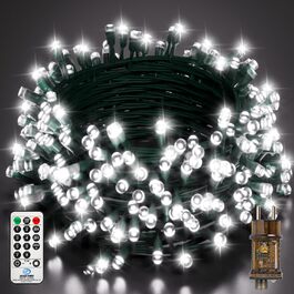 Гірлянда світлодіодна для прикраси саду, дому, на Різдво, 30м, 230 LED, тепле біле світло, 8 режимів, з пультом, вологостійка