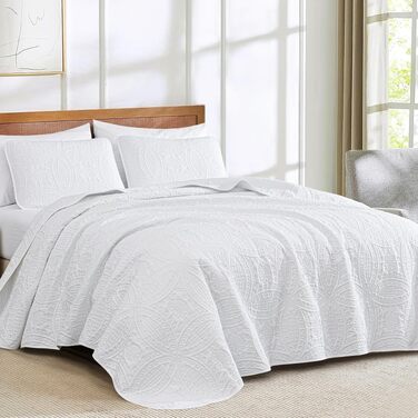 Комплект декоративних покривал Chezmoi Collection Austin (3 шт., Queen, білий)