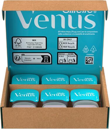 Смінні леза для жіночої бритви Gillette Venus Smooth, оригінальні, сині, 16 шт в упаковці