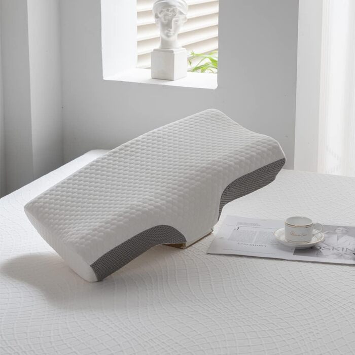 Good Night Neck Pillow Head Pillow Neck Pain Sleep Pillow Ergonomic Head Pillow Memory Foam Pillow for Neck Pain Side Sleepers (65 * 36 * 13/10cm)