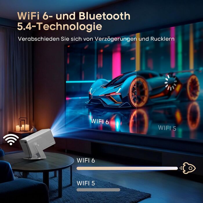 Magcubic Mini Beamer 4K/8K: Портативний проєктор з Android 14, WiFi 6, Bluetooth 5.4, Автофокус, Автоматична корекція трапеції, 180° поворот, 5W динамік, 800ANSI, HY350MAX