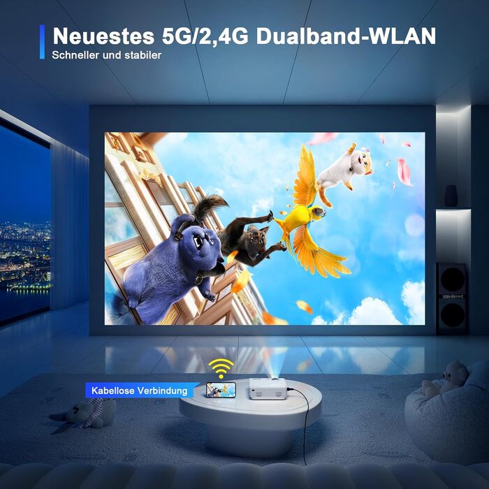 Міні проектор XuanPad A-24000L: WiFi, Bluetooth, 1080P, Підтримка HDMI, USB, AV, для iPhone/Android