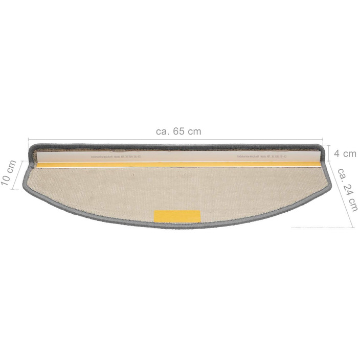 Ступеневі килимки Kettelservice-Metzker Sweet I М'які килимки на сходинки, напівкруглі, кремового кольору, 15 шт.