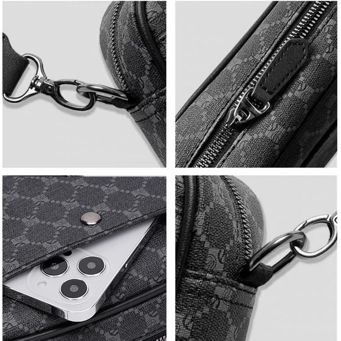 Чоловіча сумка-месенджер через плече Klein: водонепроникна сумка CrossBody з багатофункціональними кишенями для роботи та подорожей, чорна