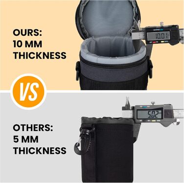 Чохол для об'єктива Tarion: захисний, водонепроникний, з жорстким дном, сумісний з Canon, Nikon, Pentax, Sony, Olympus (Dunkelblau, L)