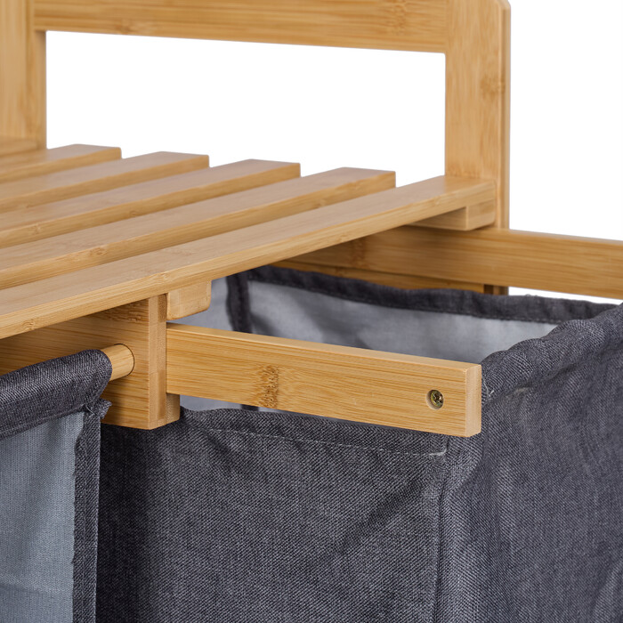 Relaxdays Laundry Basket Shelf with 3 Compartments