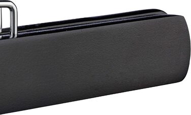 Relaxdays Trouser Hanger, Wood, 12 Pack, 360° Swivel Hook, Felt Protection, HBT 17 x 25 x 2.3cm, Clothes Hanger Pants, Black