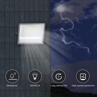 LED Floodlight Outdoor 150W, 15000LM Super Bright LED Floodlight, 6000K Cold White Spotlight IP65 Waterproof Floodlight Outdoor Spotlight for Garden, Terraces, Garage, Workshop, Sports Field