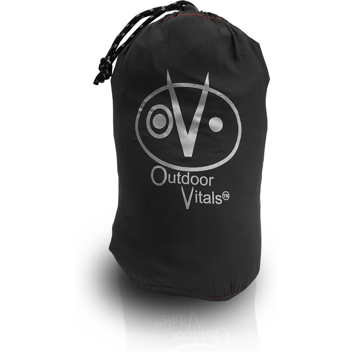 Гамак Outdoor Vitals Ultraleichte (Антрацит) з кріпленнями: Whoopie Sling, ременями для дерев, чохлом - ультралегкий, до 0,5 кг