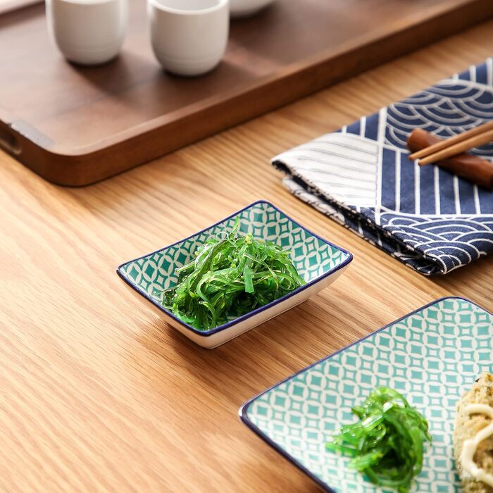Набір посуду Vancasso HARUKA Sushi Set для суші (8 предметів) з порцеляни, японський стиль, для 2 осіб, включає тарілки для суші та соусники