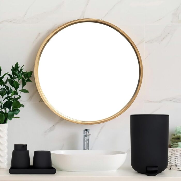 Набір для ванної кімнати AJEUNGAIN, сірий, сучасний, 5 предметів: відро для сміття, тримач для туалетного паперу, диспенсер для мила, стакан для зубних щіток, піднос