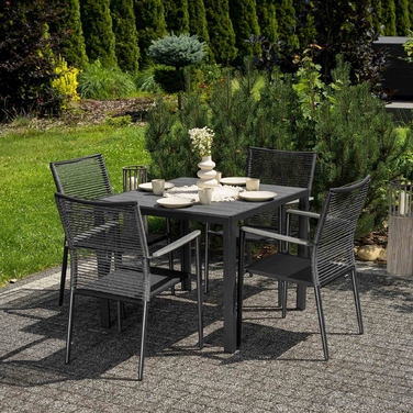 Садовий стіл Di Volio DV-060GT Pesaro, 90x90x74 см, сірий
