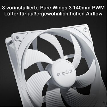 be quiet! Pure Base 501 DX White - корпус ПК з 3 вентиляторами Pure Wings 3 140mm PWM, високий статичний тиск, ARGB-підсвітка
