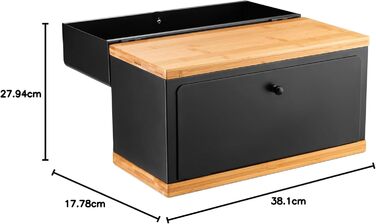 Бредониця Kos Design чорна, 2 яруси, метал/дерево - для зберігання хліба та випічки