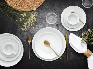 CreaTable Серія Luna Weiss: 12-Piece Dinner Set for 6, Porcelain, Dishwasher & Microwave Safe
