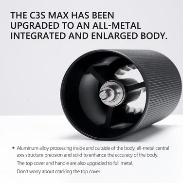 Кавомолка ручна TIMEMORE Kastanie C3S Max - чорна, 30г, з керамічною жерноватою системою