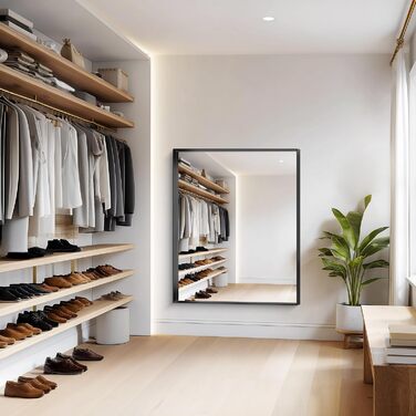 Дзеркало настінне прямокутне без рами 75x75 см, для ванної, спальні, вітальні. Чорний колір. Можливість вертикального та горизонтального кріплення