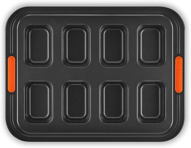 Форма для випічки Le Creuset 8-ми секційна, антипригарний карбон, 40x30x4.26 см, чорна