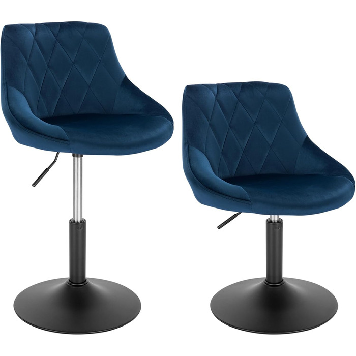 WOLTU Adjustable Swivel Bar Stool with Backrest - Dark Green Velvet Padded Chair
