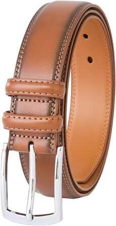 Чоловічий шкіряний ремінь VRLEGEND 35 мм для бізнесу та офіційних заходів, ремінь до костюма, з подарунковою коробкою (колір коричневий, розмір 120 см/140 см)