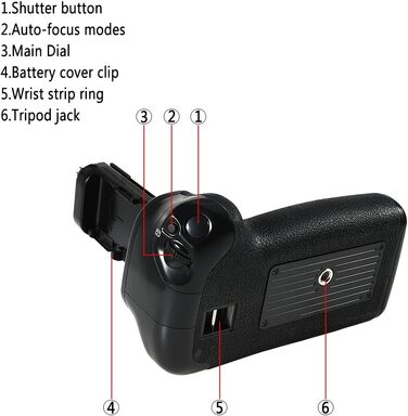 Набір батарейного блоку DSTE Pro з бездротовим пультом дистанційного керування 2.4G для Canon EOS 6D Mark II (замінник BG-E21)