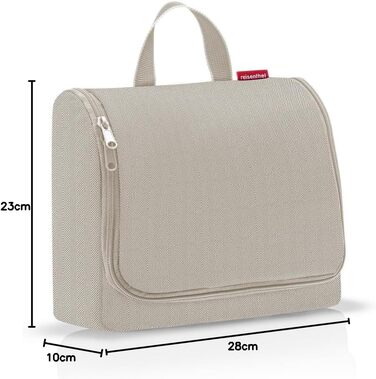 Сумка-органайзер для ванної Reisenthel Toiletbag XL Herringbone Sand з гачком, водовідштовхувальне покриття