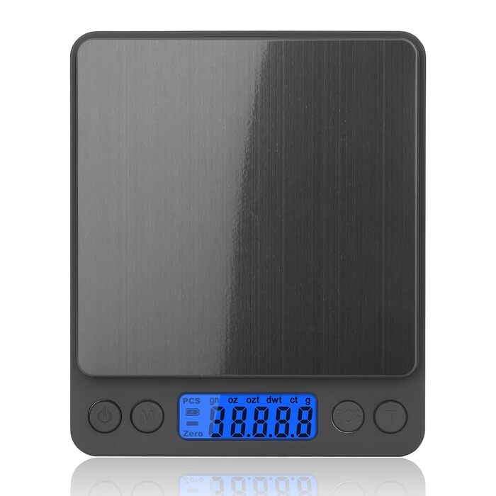 Кухонні ваги електронні 3 кг/0,1 г, LCD дисплей, функція Tara, чорного кольору